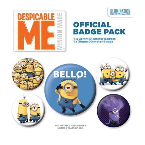 Minions Despicable Me Bello Badge Pack £2.99